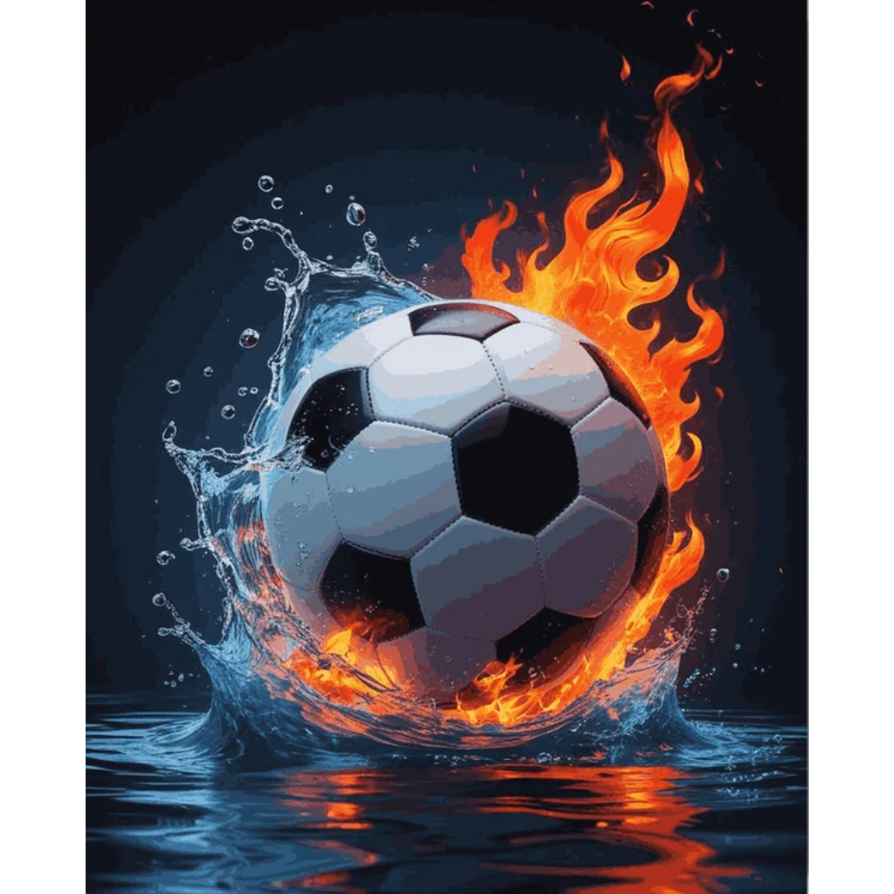 FIFA 2026 Fire And Water Football Paint By Number Canvas Art Kit