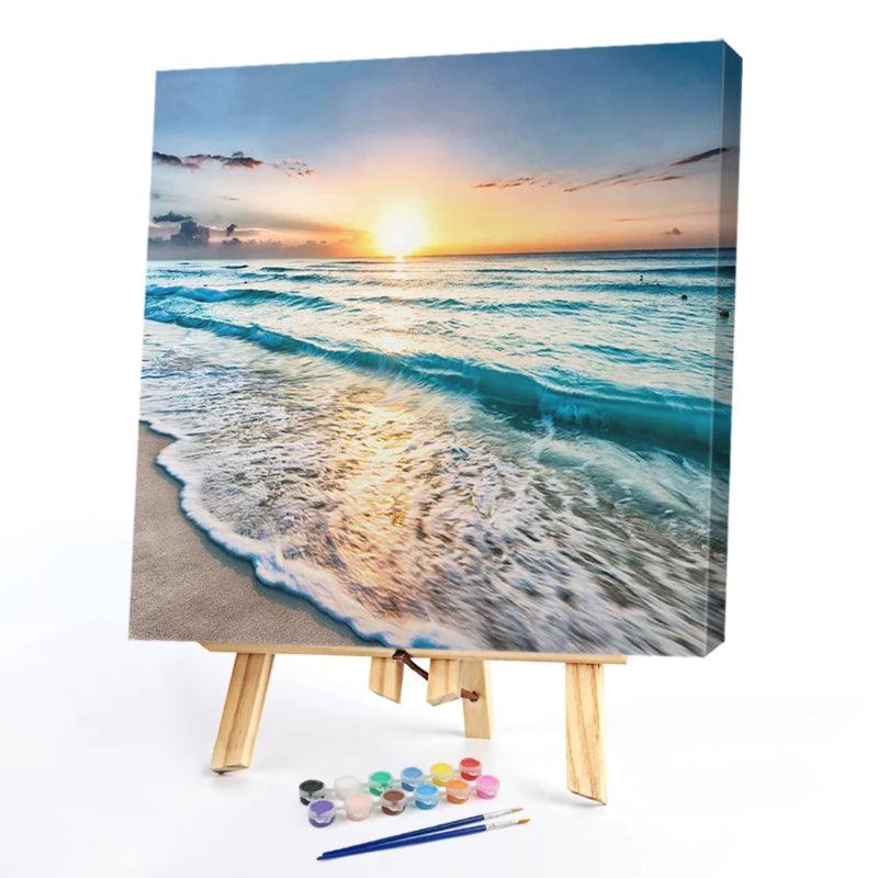 Ocean Sunset Design Paint By Numbers Acrylic Painting Kit – Artistry Rack