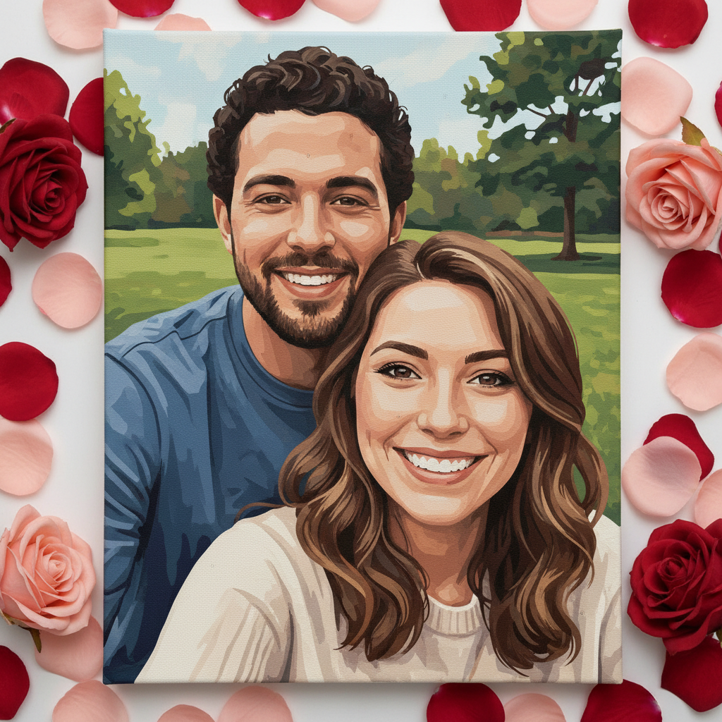 Personalized Photo Paint By Number Set For Valentines Day