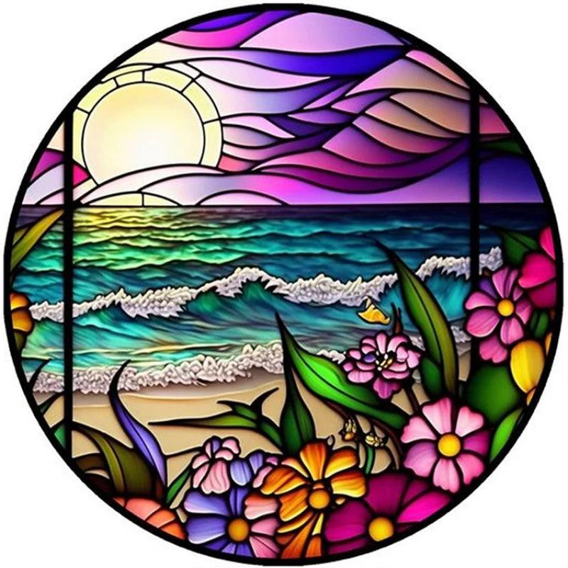 Seaside Glass Painting Paint By Numbers Acrylic Painting Kit