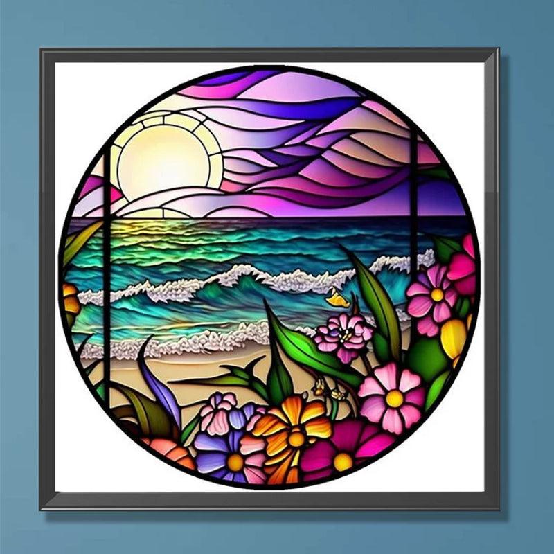 Seaside Glass Painting Paint By Numbers Acrylic Painting Kit