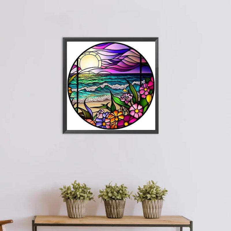 Seaside Glass Painting Paint By Numbers Acrylic Painting Kit