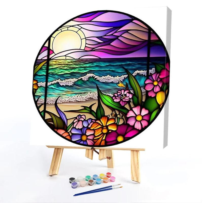 Seaside Glass Painting Paint By Numbers Acrylic Painting Kit