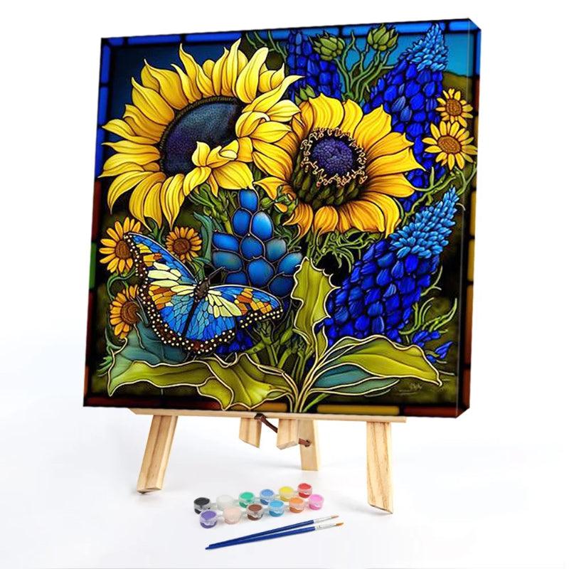 Sunflower Glass Paint By Numbers Acrylic Painting Kit – Artistry Rack