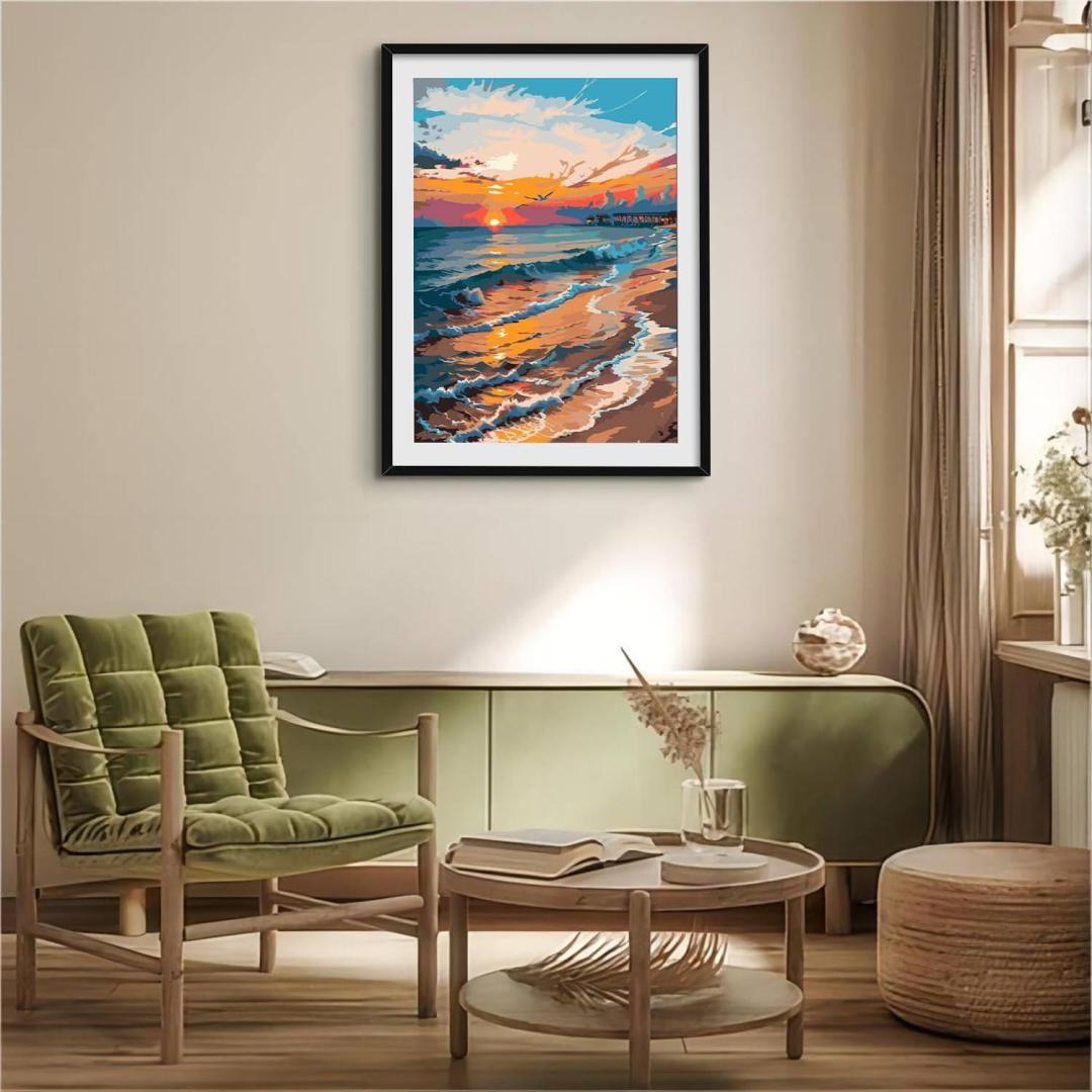 Sunset Seascape Paint By Number Kit – Artistry Rack