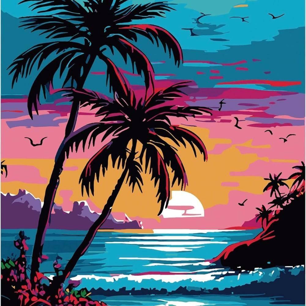 Sunset Serenity Tropical Paint By Number Kit – Artistry Rack