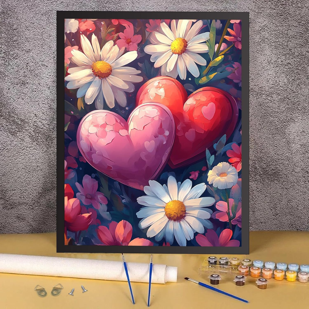 Valentine Gnome Truck Paint by Numbers Kit for Adults DIY Canvas 16x20