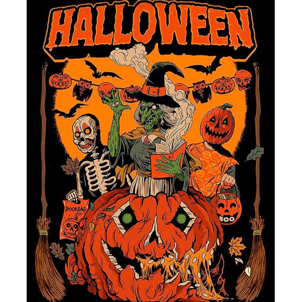 Halloween Pumpkin Paint By Numbers Kit For Adults