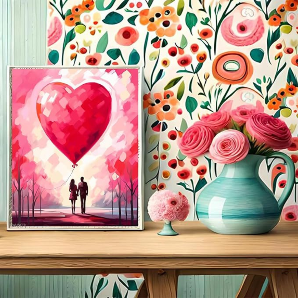 DIY Acrylic Paint by Number Kit Romantic Valentine Canvas 40x50cm
