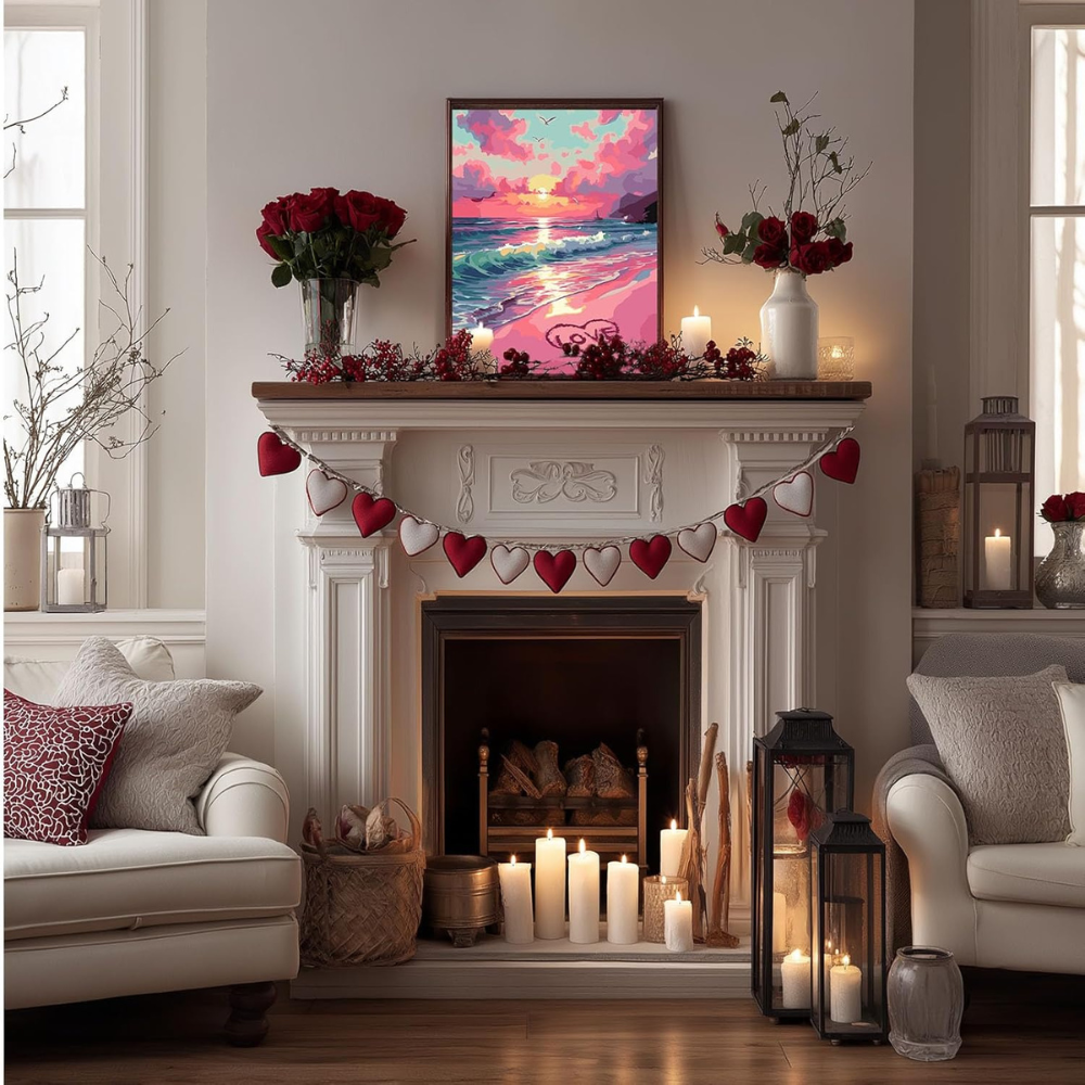 Beach Paint by Numbers Kit for Adults, Valentine Sunset Art 16x20