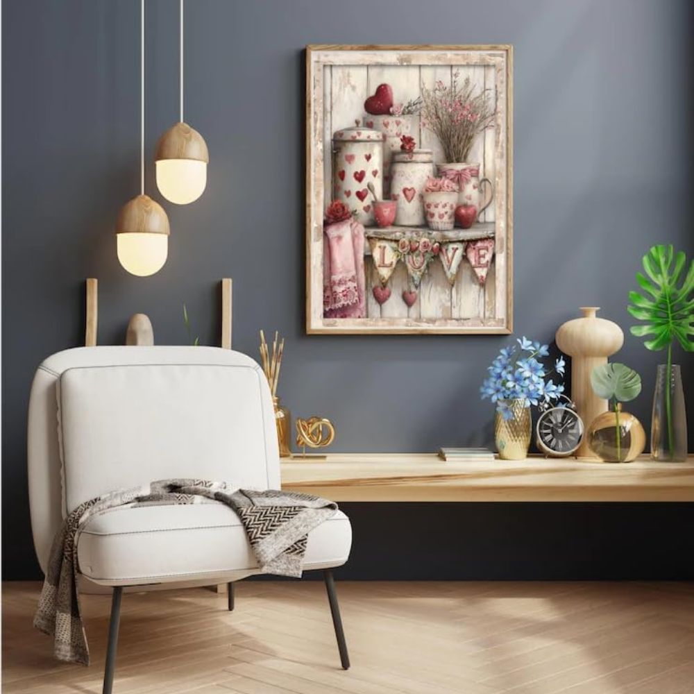 Valentine’s Day Paint by Numbers Kit for Adults DIY Canvas 12x16