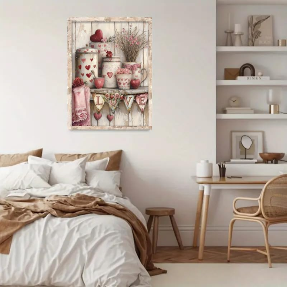 Valentine’s Day Paint by Numbers Kit for Adults DIY Canvas 12x16