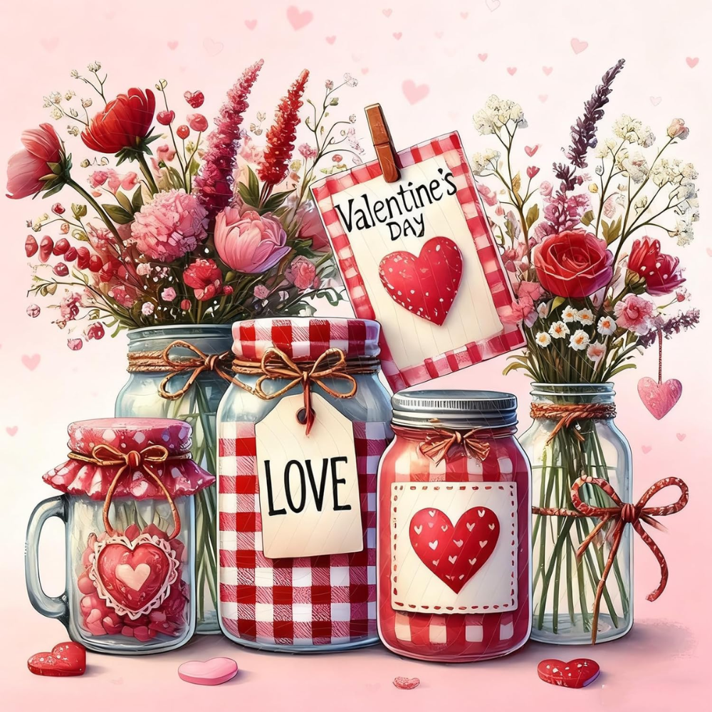 Valentine’s Day Paint by Numbers Kit for Adults DIY Canvas Art