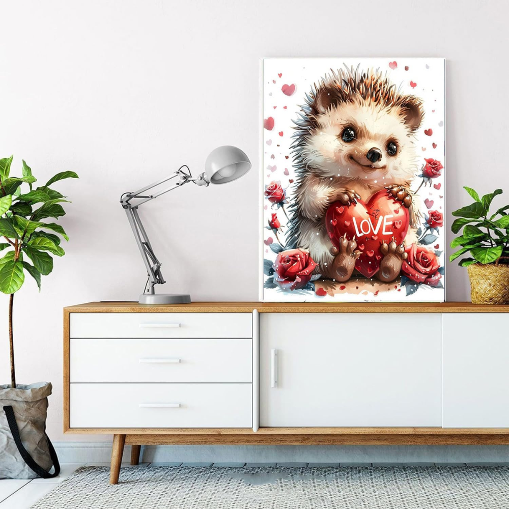 Squirrels Paint by Numbers Kit Rose Bush Love Canvas Art 16x20