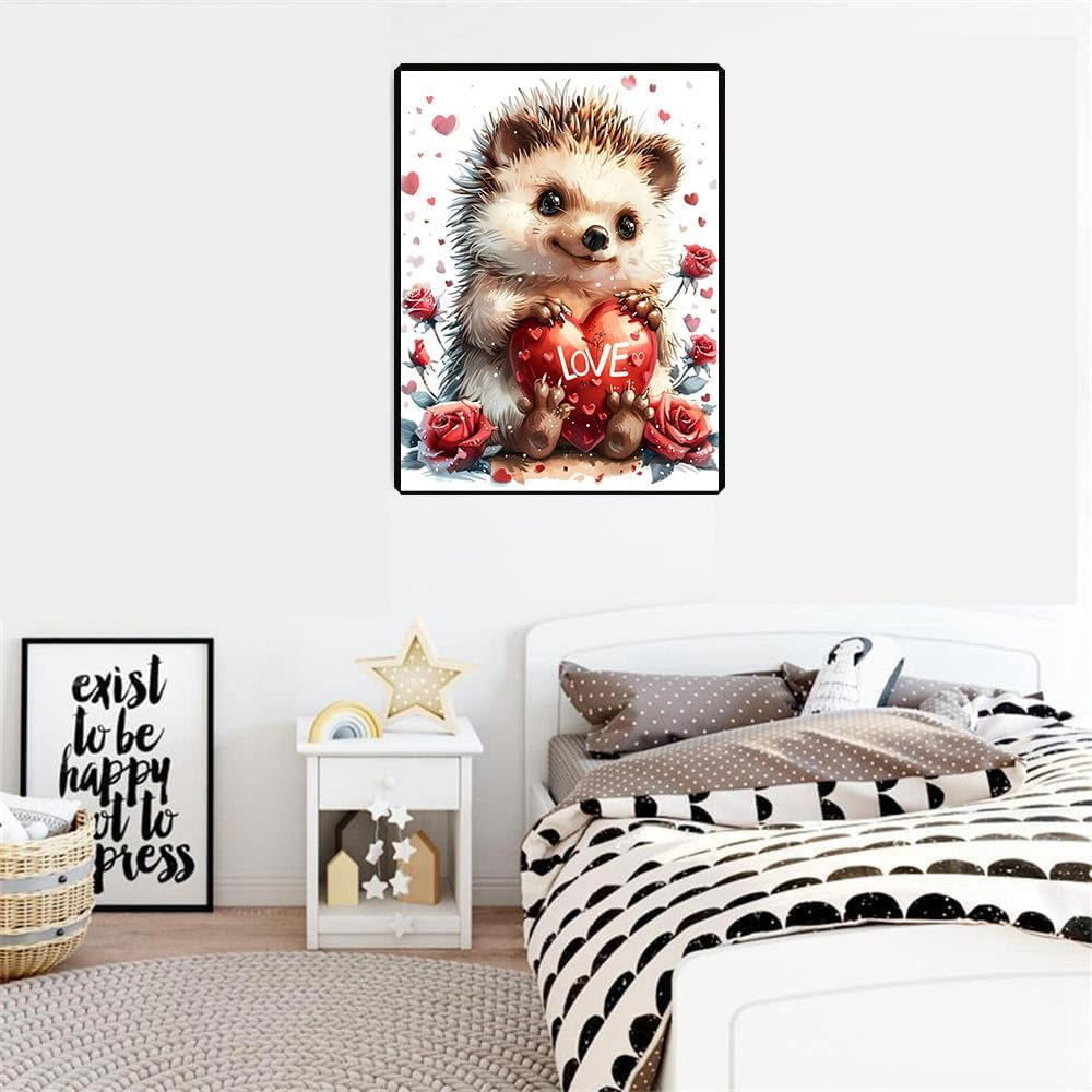 Squirrels Paint by Numbers Kit Rose Bush Love Canvas Art 16x20