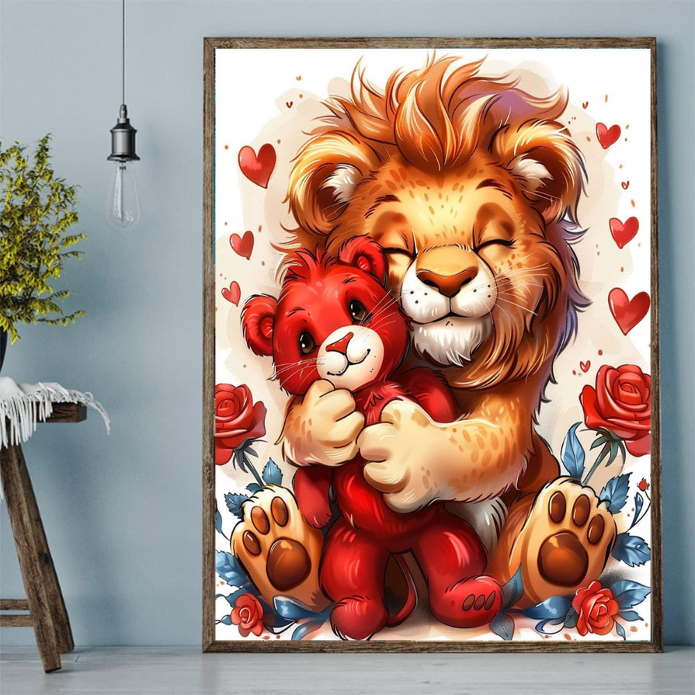 Squirrels Paint by Numbers Kit Rose Bush Love Canvas Art 16x20