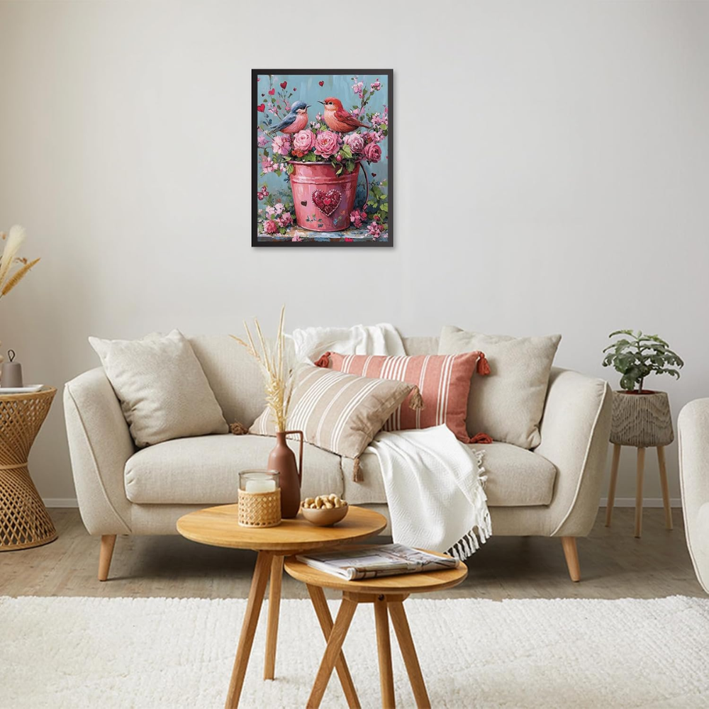 Heart Flowers Paint by Numbers Kit for Adults DIY Canvas 16x20