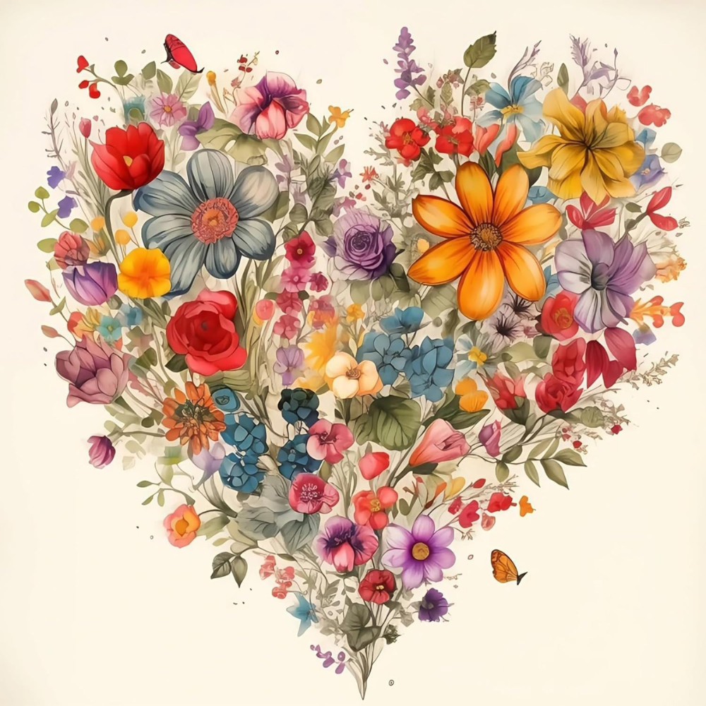 Valentine’s Day Flower Paint by Numbers Kit for Adults & Kids