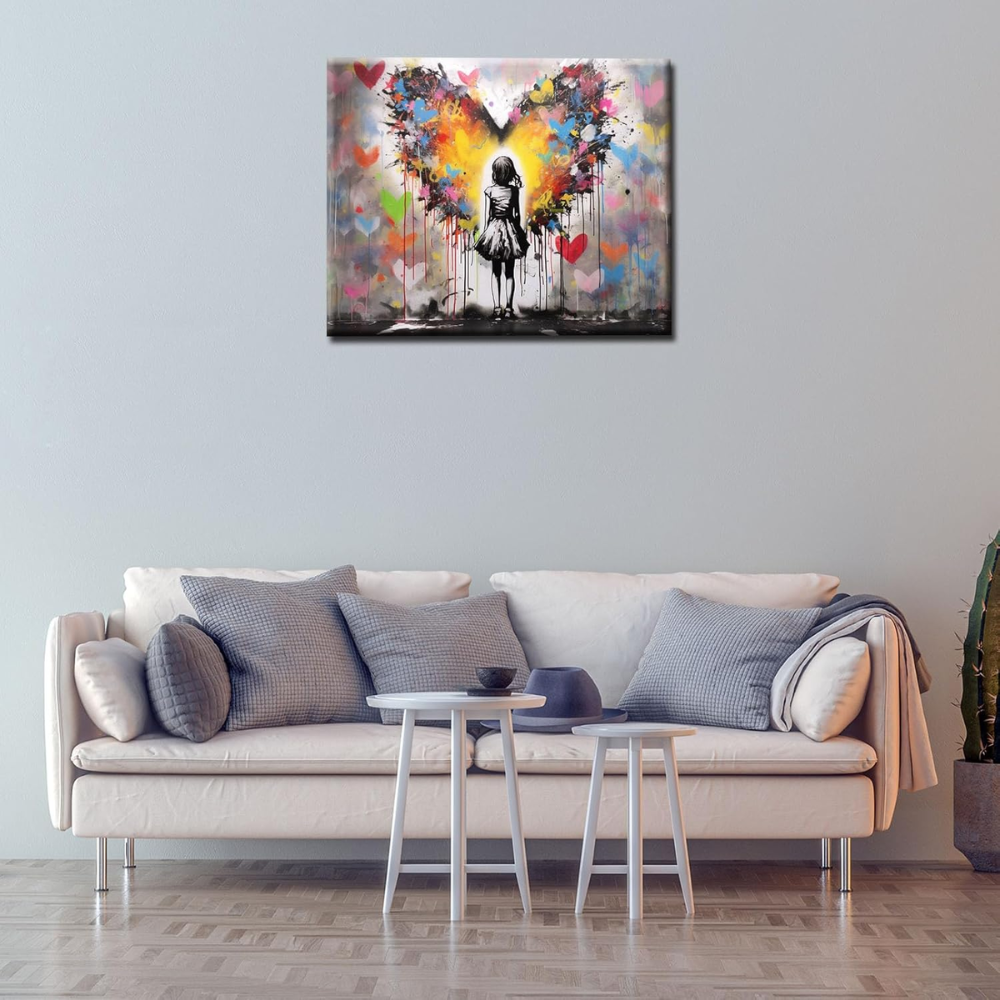 Street Graffiti Love Heart Paint by Numbers Banksy Canvas 16x20