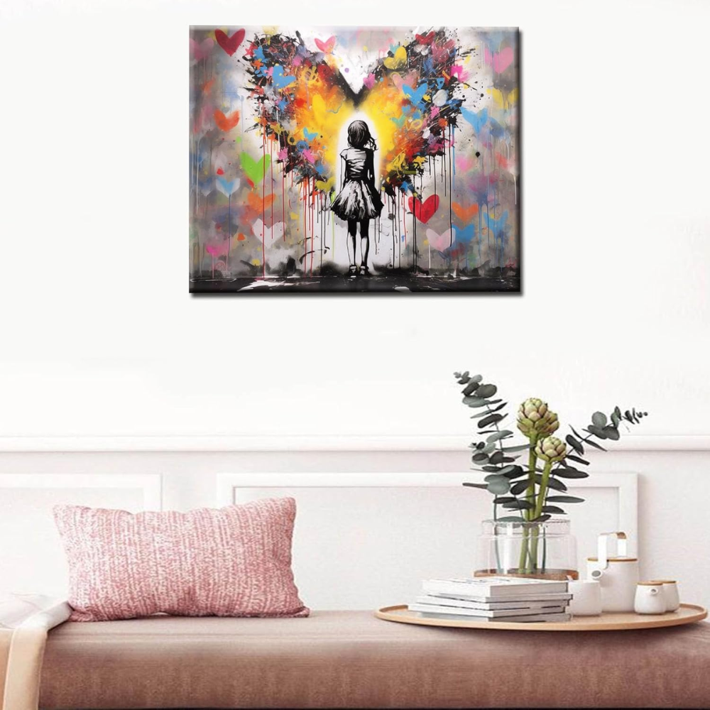 Street Graffiti Love Heart Paint by Numbers Banksy Canvas 16x20