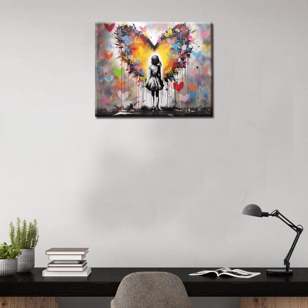 Street Graffiti Love Heart Paint by Numbers Banksy Canvas 16x20