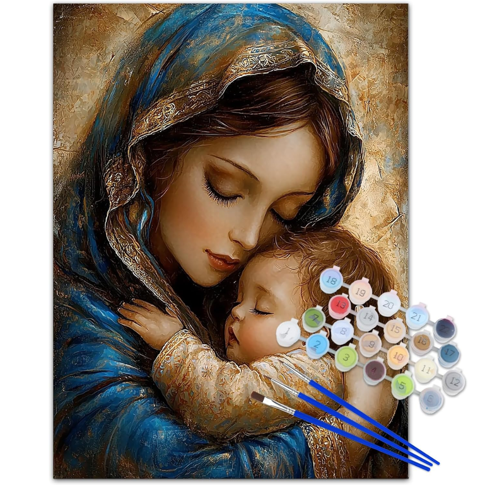 Mother and Child Paint by Numbers Kits for Adults Beginner