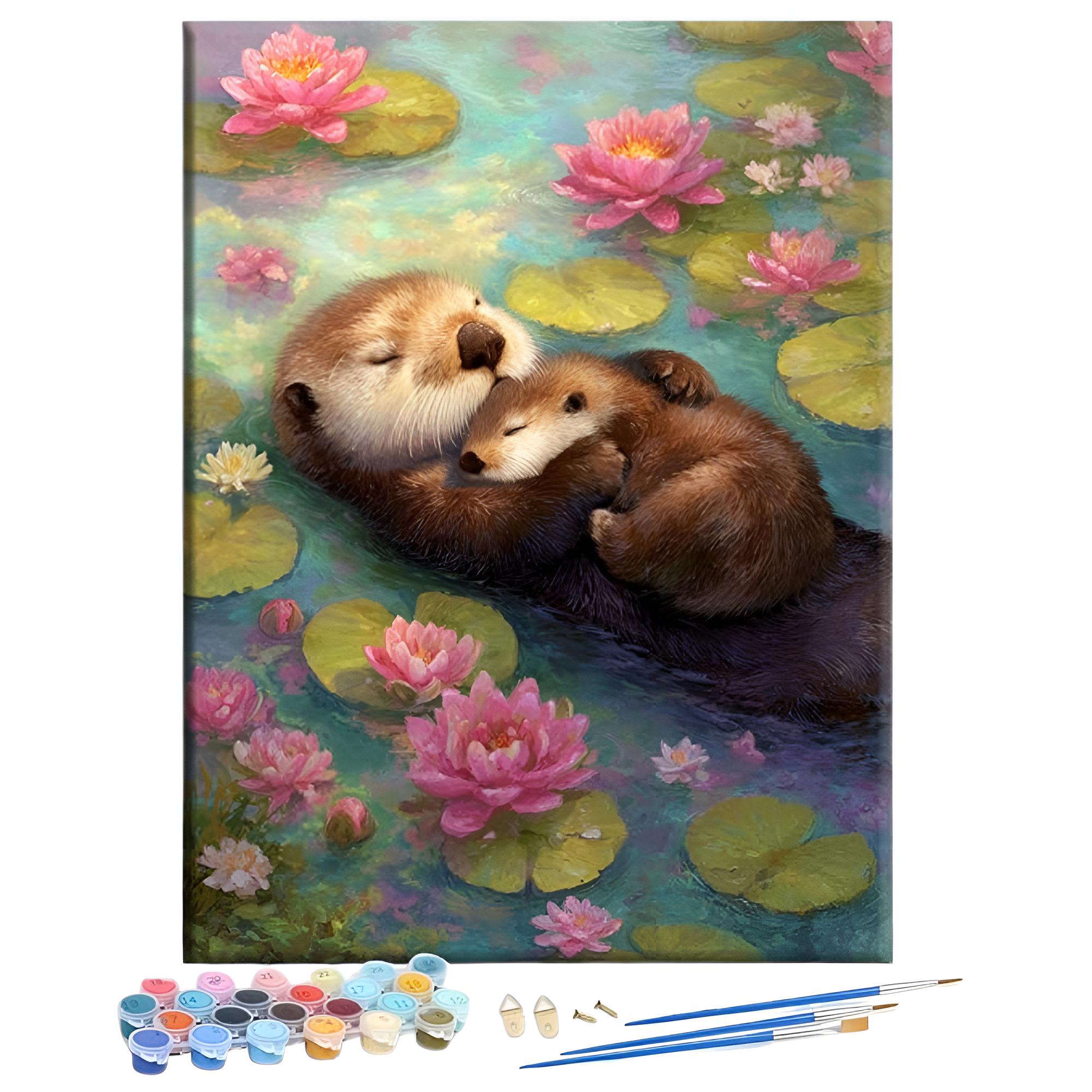 MOM Mothers Day Framed Canvas DIY Paint by Numbers Kit