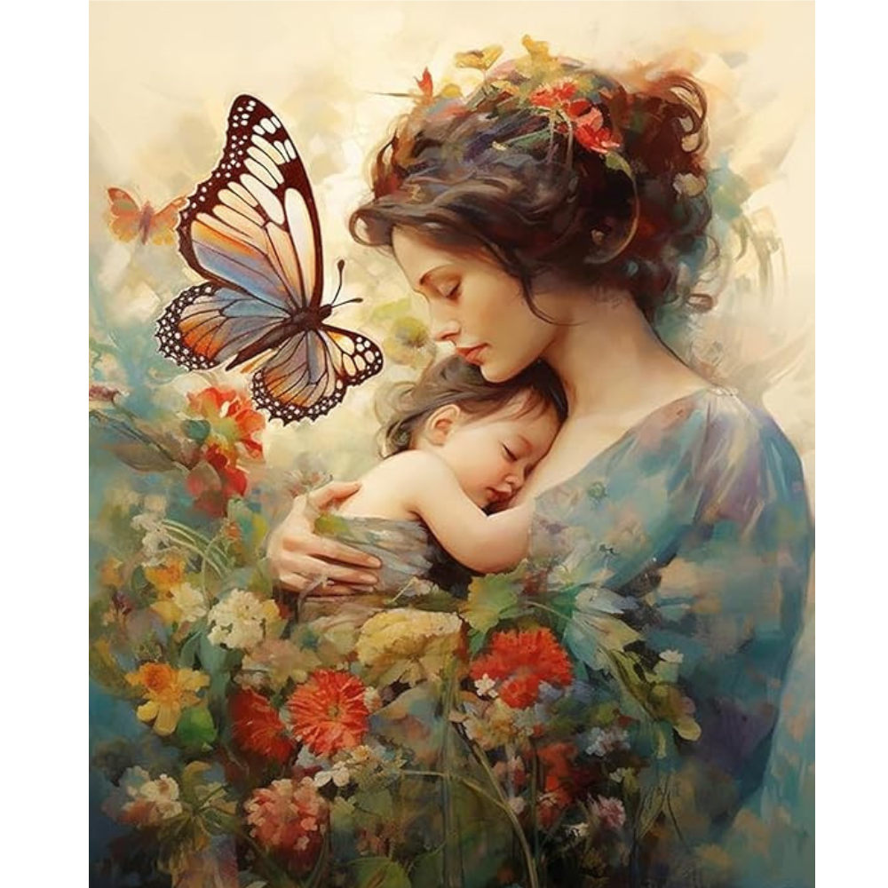 Paint by Numbers Mother's Day for Adults, Acrylic Oil Painting by