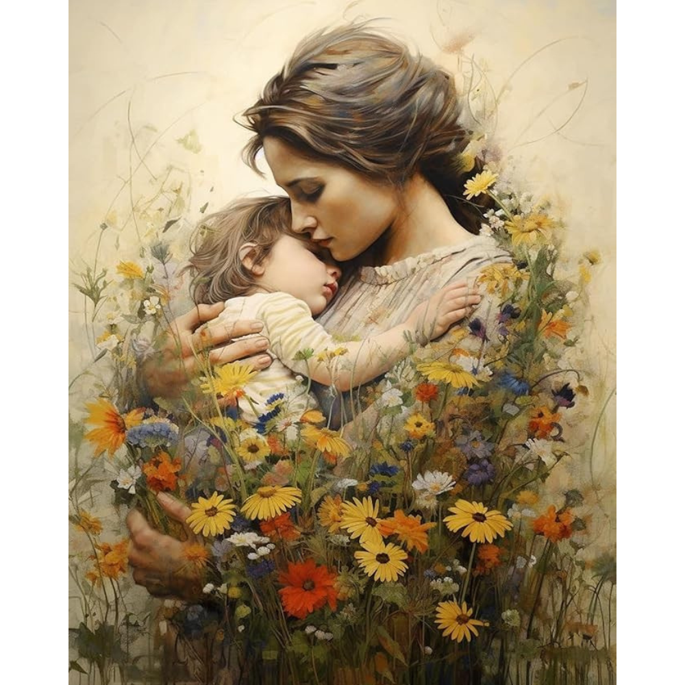 Paint by Numbers Mother's Day for Adults, Acrylic Oil Painting by Numbers Kits for Beginner