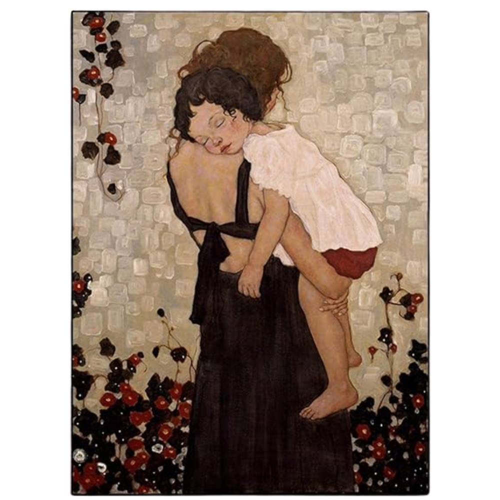 Mother Holding A Child by Gustav Klimt Paint by Numbers for Adults DIY Digital Painting by Numbers Kits On Canvas