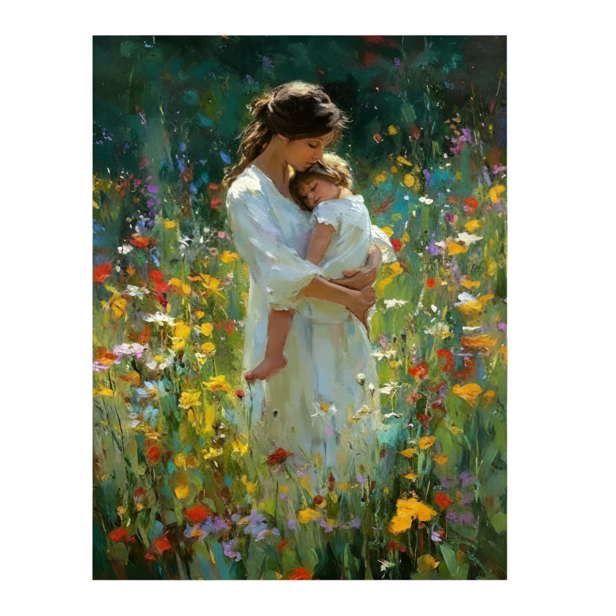 Mother In Wildflower Meadow Themed DIY Paint By Numbers Kit Canvas For Mothers Day 