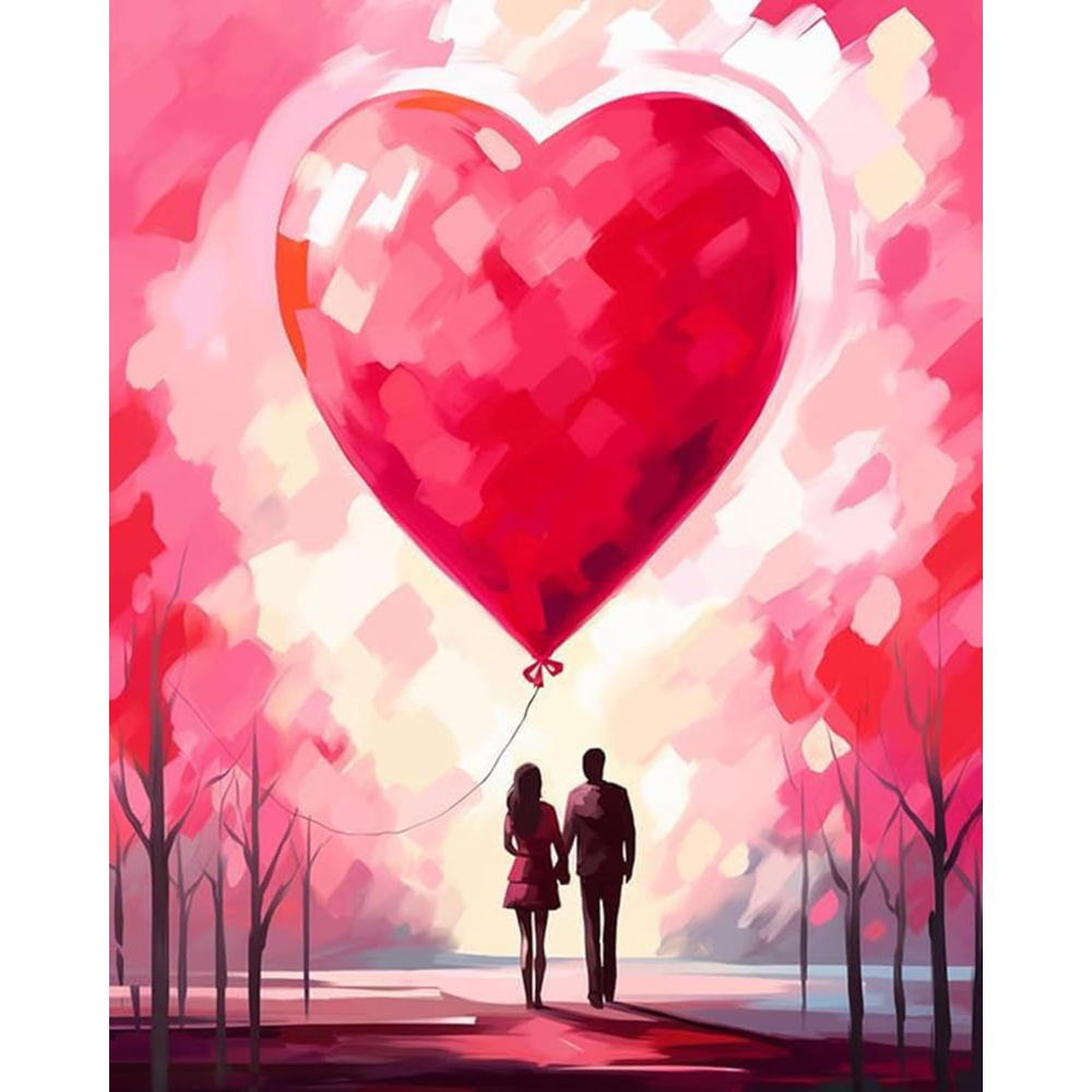 Valentine Theme Paint By Number Art Kit For Home Wall Display