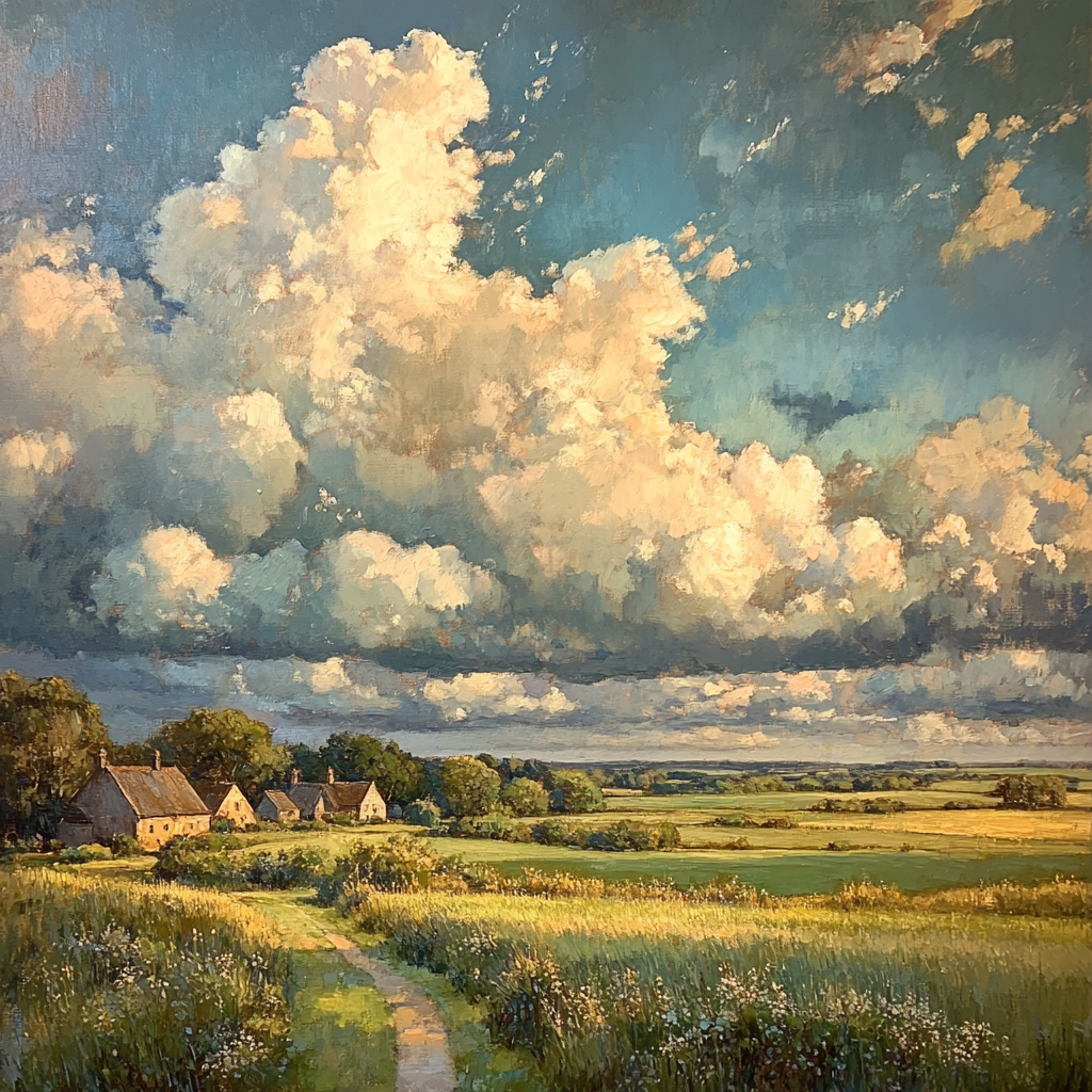John Constable Inspired Countryside Clouds Paint by numbers kits