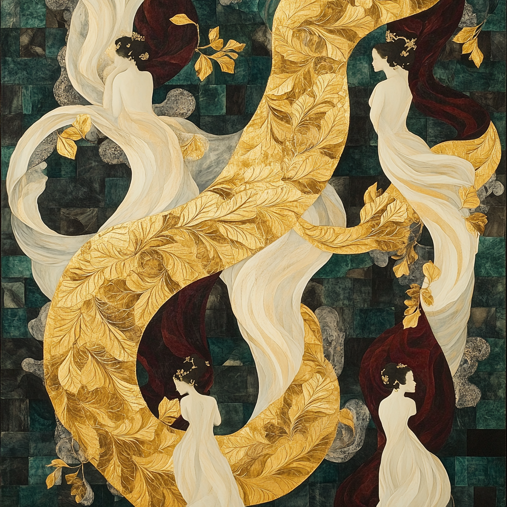 Gustav Klimt Inspired Golden Mythological Figures Numbered painting kits