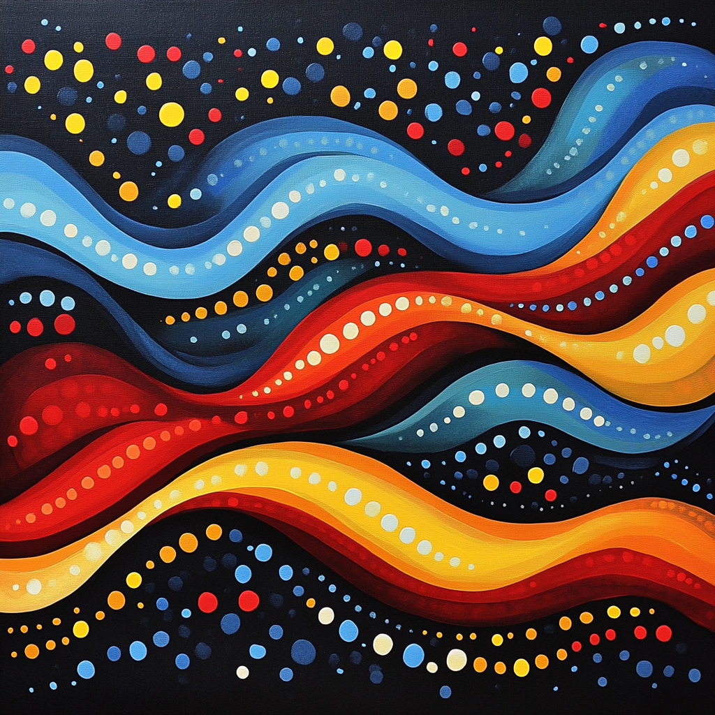 Yayoi Kusama Inspired Cosmic Infinity Waves paint by number