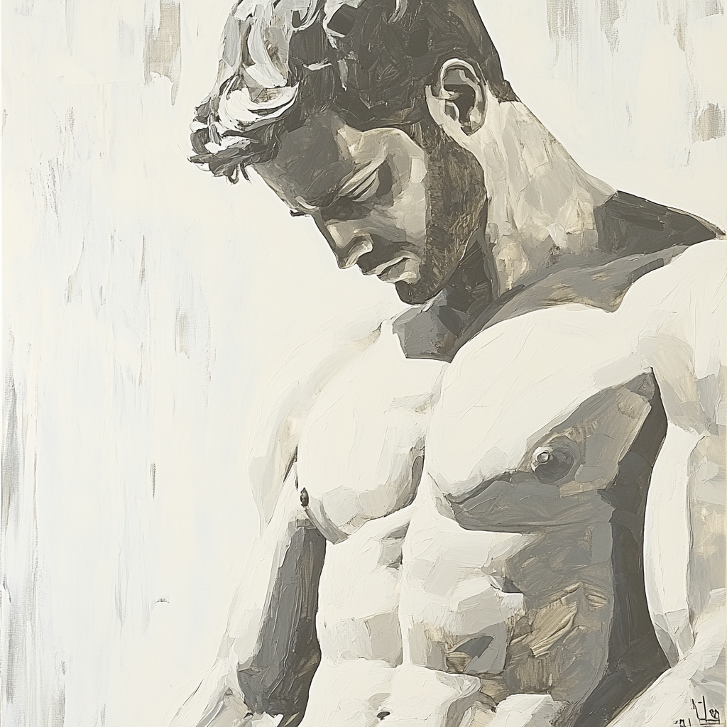 Michelangelo Inspired Classical Sculpture Study Number painting