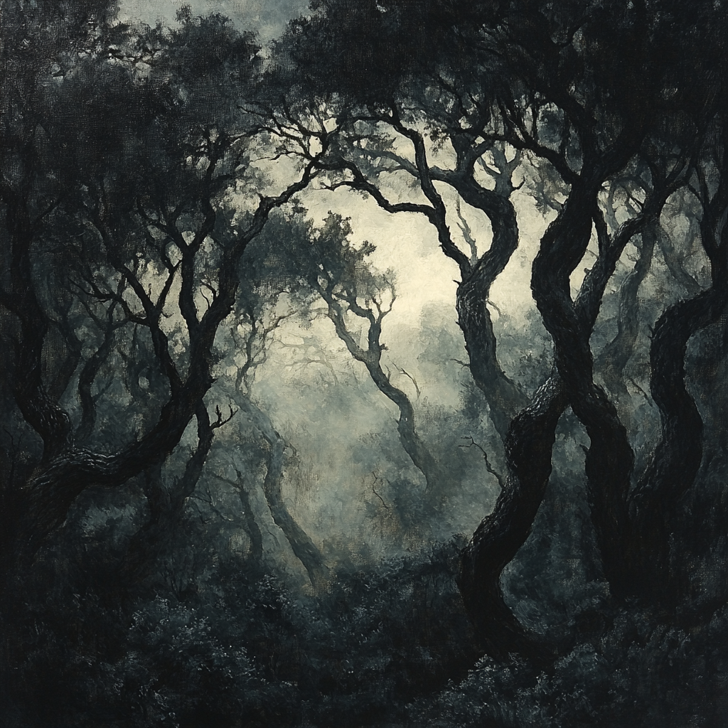 Francisco Goya Inspired Midnight Thicket In Twilight paint by numbers