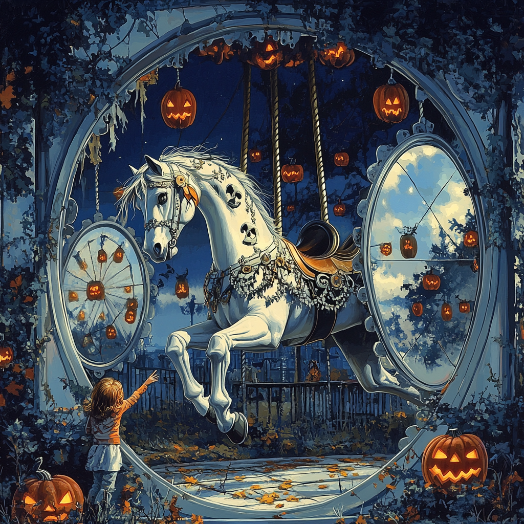 Haunted Carousel Of Mirrors Number painting