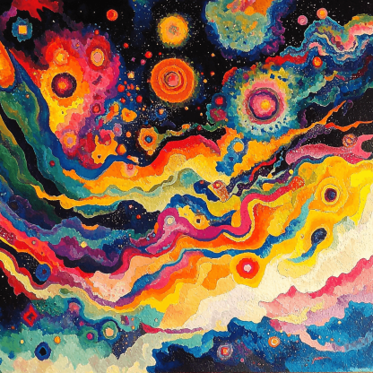 Wassily Kandinsky Inspired Waves Of Cosmic Energy Numbered Painting Kits