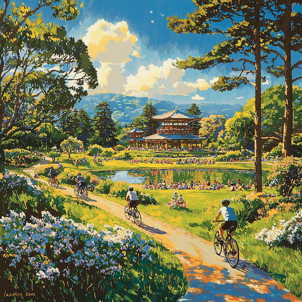 Biking The Golden Gate Park Paint By Numbers Kits