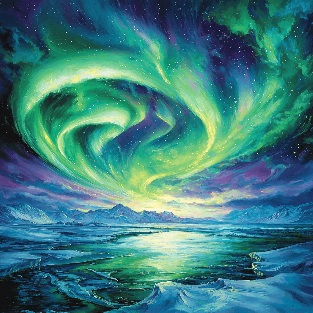 Georges Seurat Inspired Aurora Borealis Fantasia Paint By Number