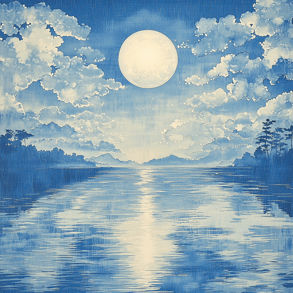 Utagawa Hiroshige Inspired Moonlit Tranquility Paint By Color