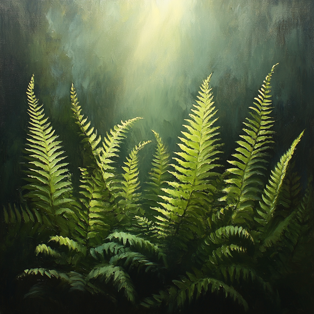 Caravaggio Inspired Whispering Ferns paint by color
