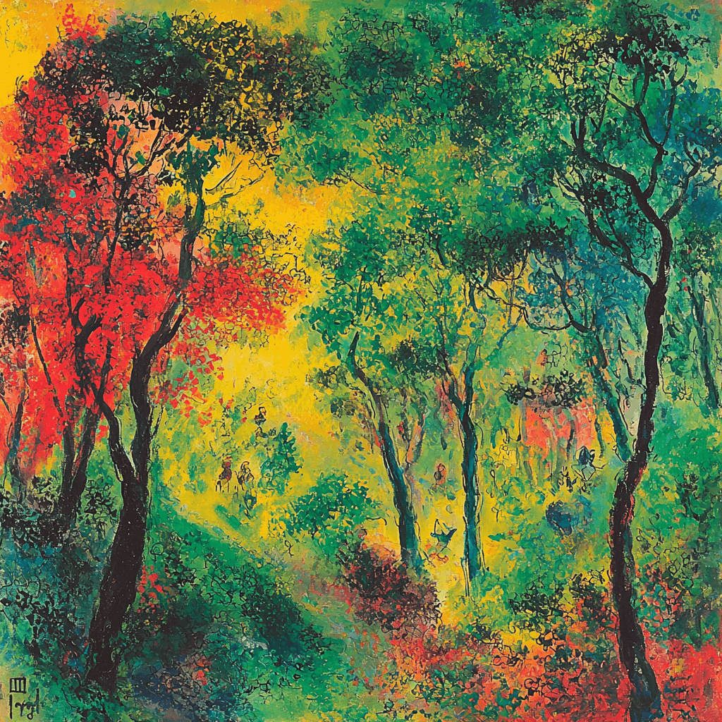 Marc Chagall Inspired Fantastical Forest Numbered Painting Kits