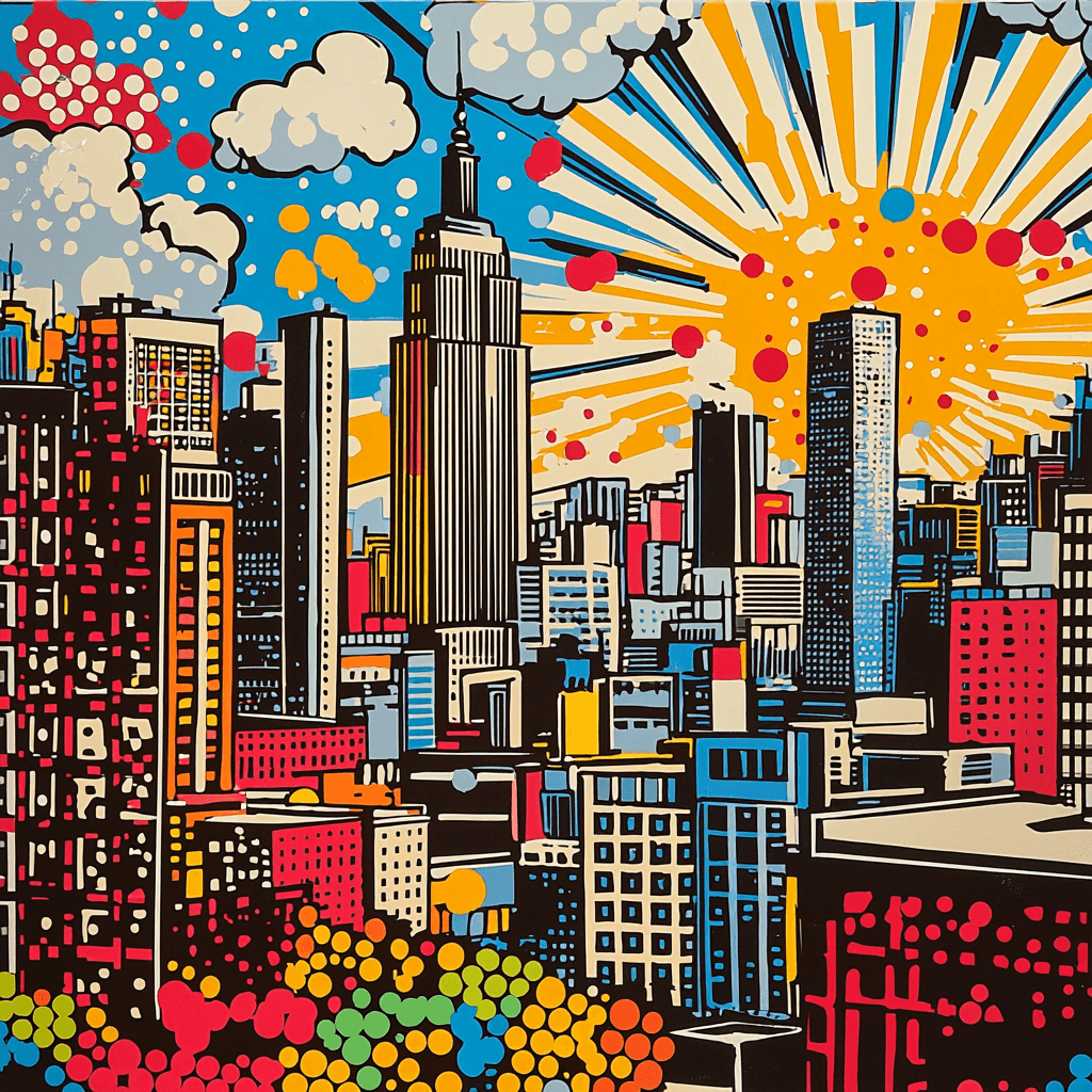 Lichtenstein Inspired Dreamy Cityscapes DIY Paint By Numbers