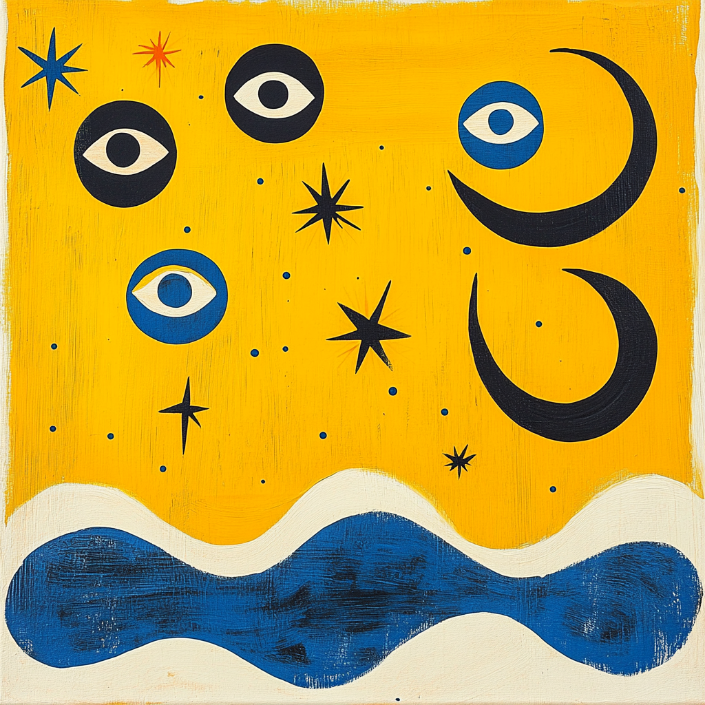 Joan Miró Inspired Ocean Of Stars Number painting