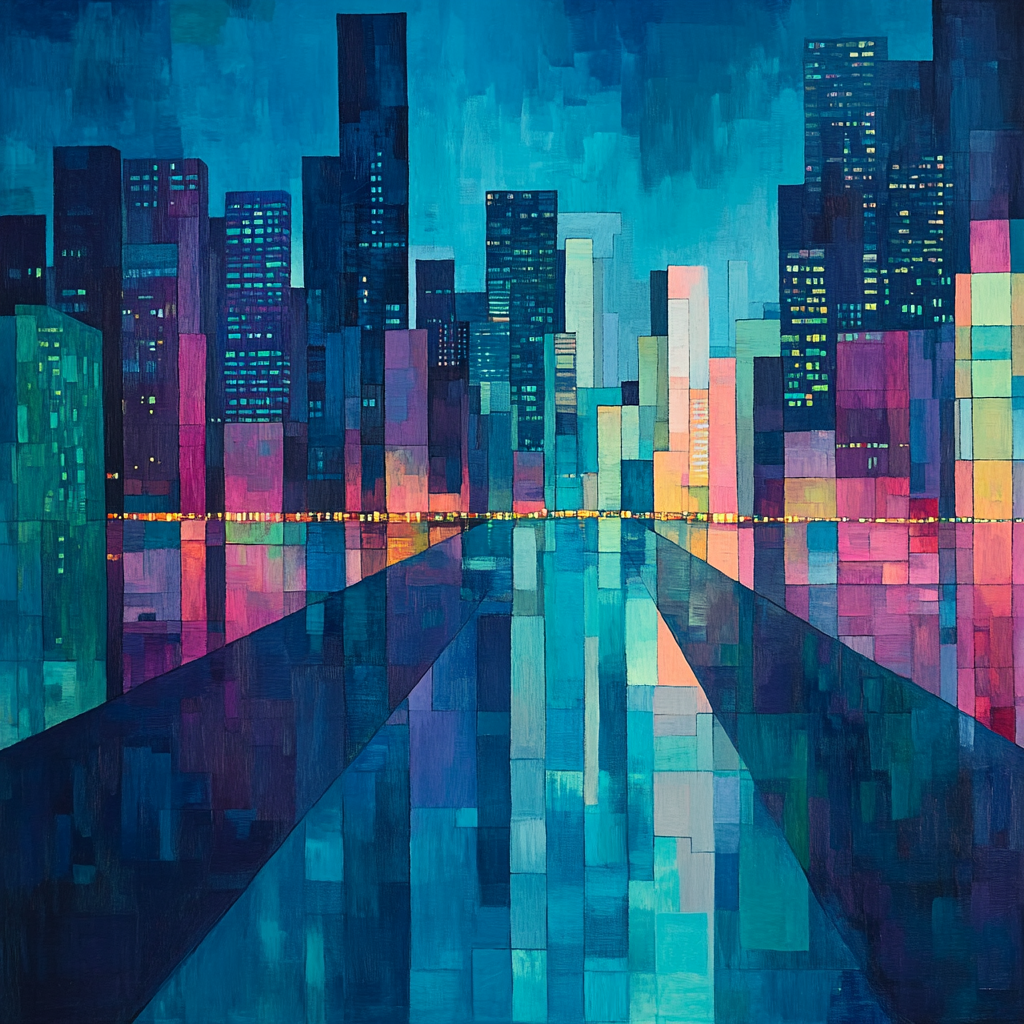 Egger-Like Modernist Citylights Painting by numbers kit