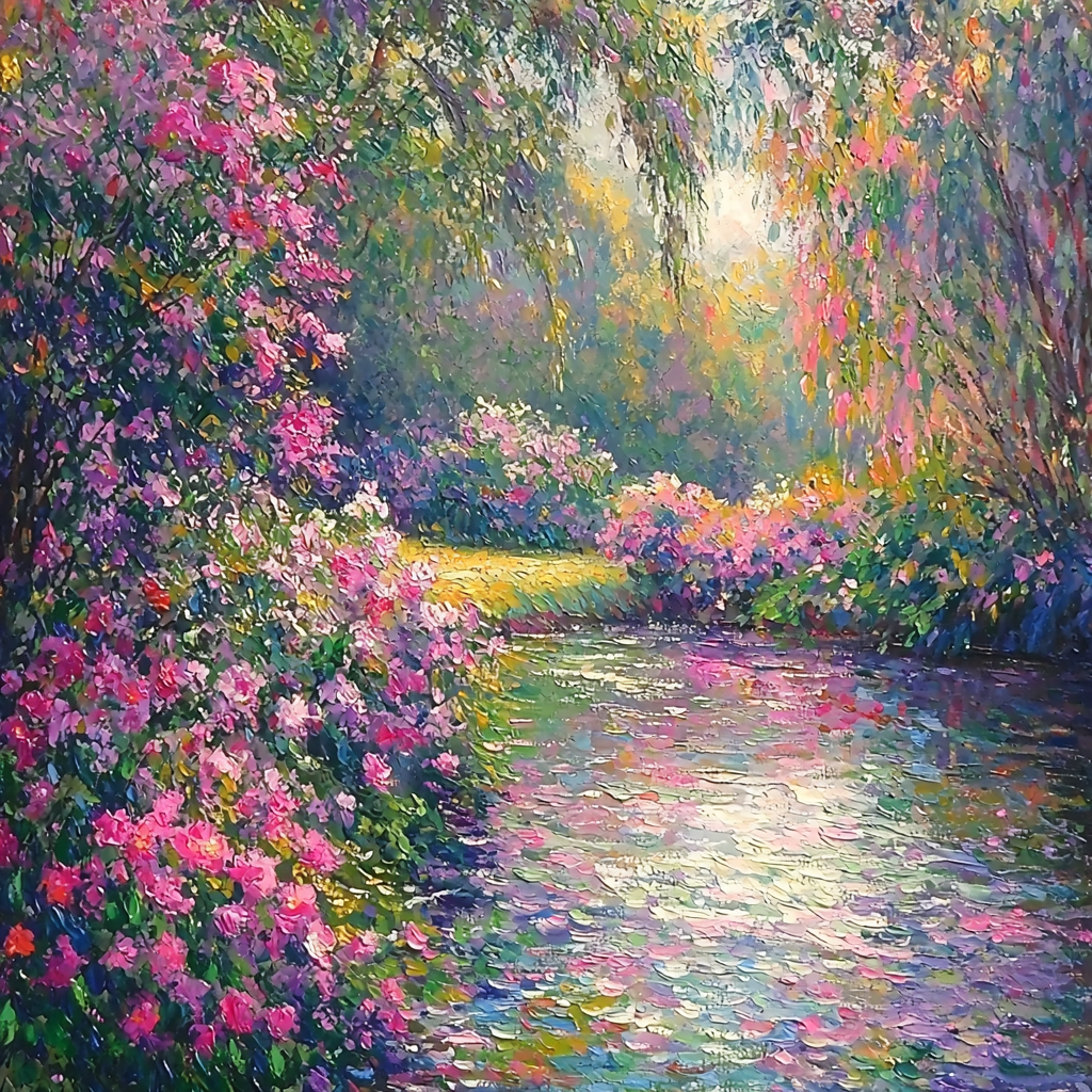 Claude Monet Inspired Serene Garden Bliss Numbered Painting Kits