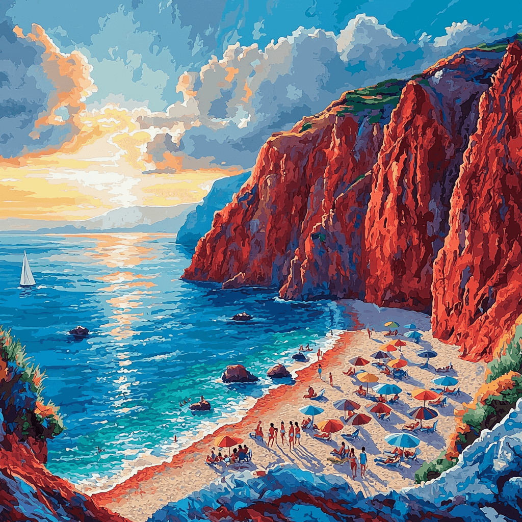 Santorini Beaches Paint By Numbers