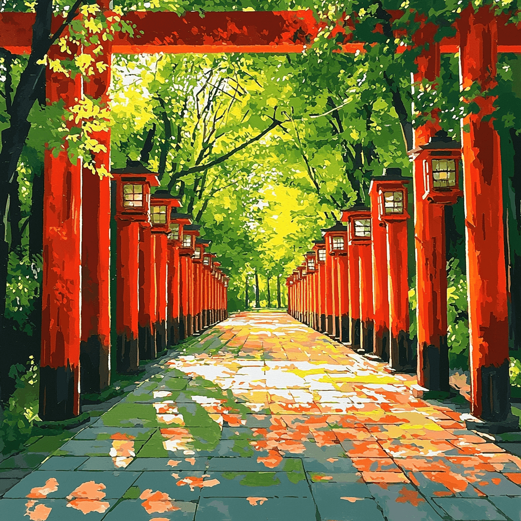 Fushimi Inari Trail - Kyoto Numbered Painting Kits